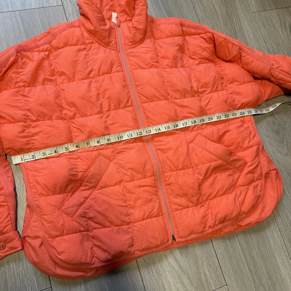 Free People Movement Pippa Packable Puffer Jacket Neon Coral Mango SZ Medium - Picture 4 of 15
